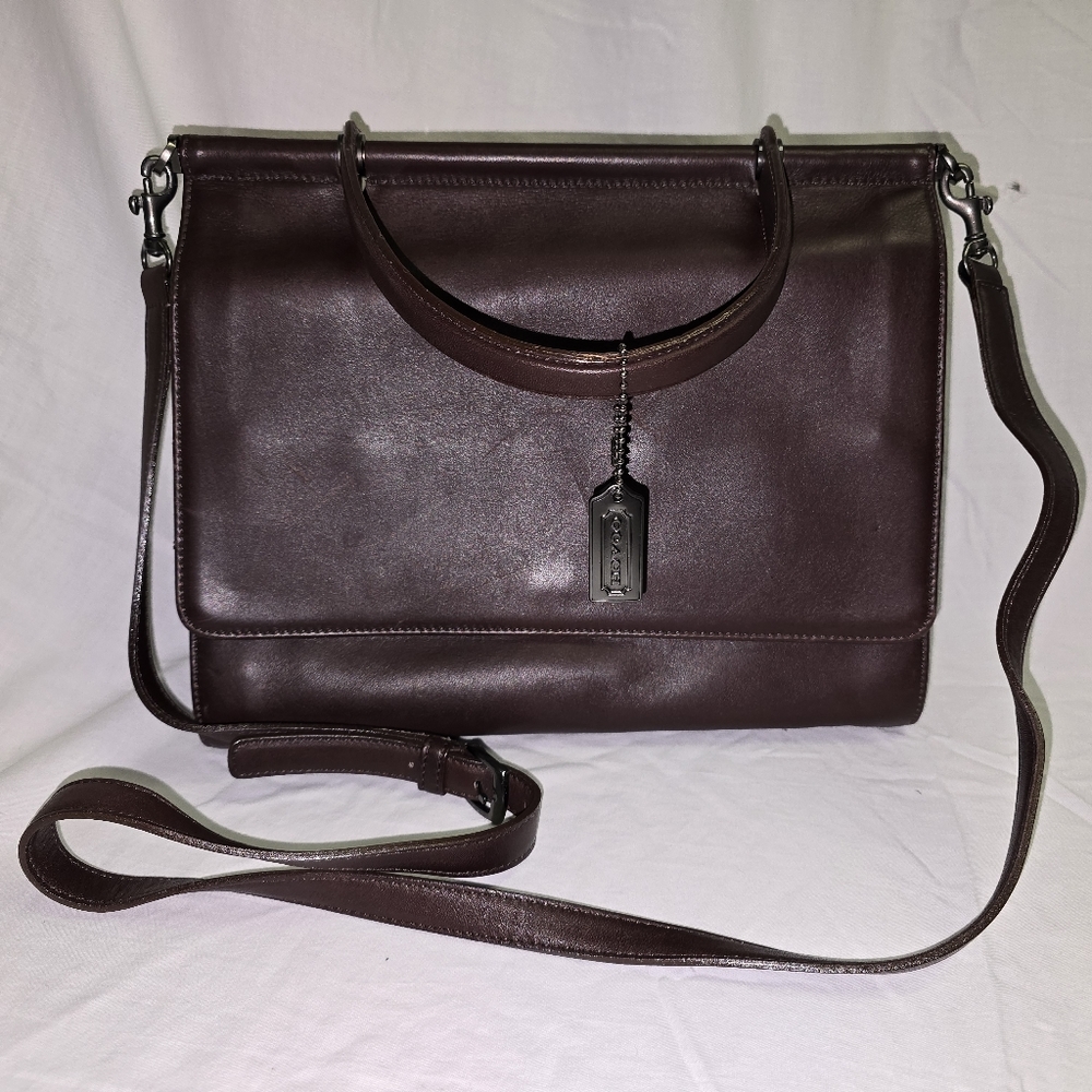 Rich Mahogany Leather Vintage Coach Whitney bag.